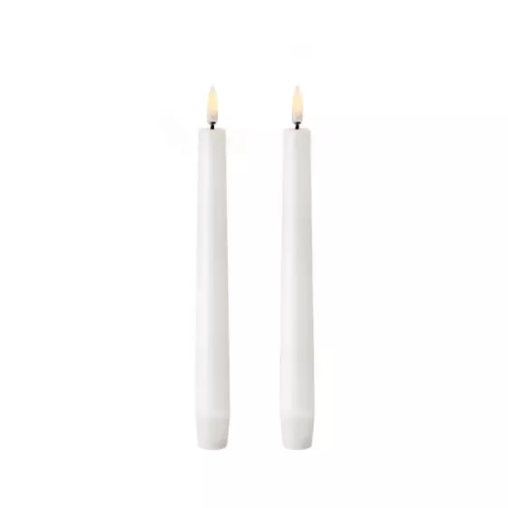 Piffany Copenhagen - Uyuni Lighting Taper LED Kerze "Nordic White", 2 stück, H: 20 cm, Ø: 2,3 cm