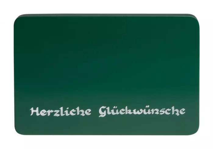 Wendt & Kühn - Beschriftete Sockelplatte, grün, "Herzliche Glückwünsche" 