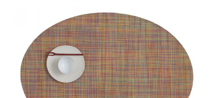 Chilewich Mini Basketweave Tischset, Confetti, 36 x 49,5 cm, oval