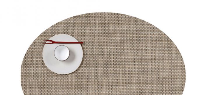 Chilewich Mini Basketweave Tischset, Leinen, 36 x 49,5 cm, oval