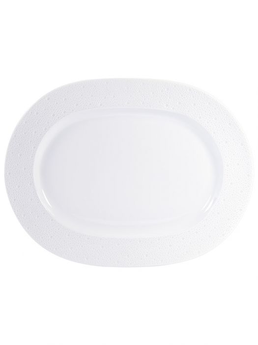 Bernardaud Ecume - Ovale Platte Ø 43 cm, weiß