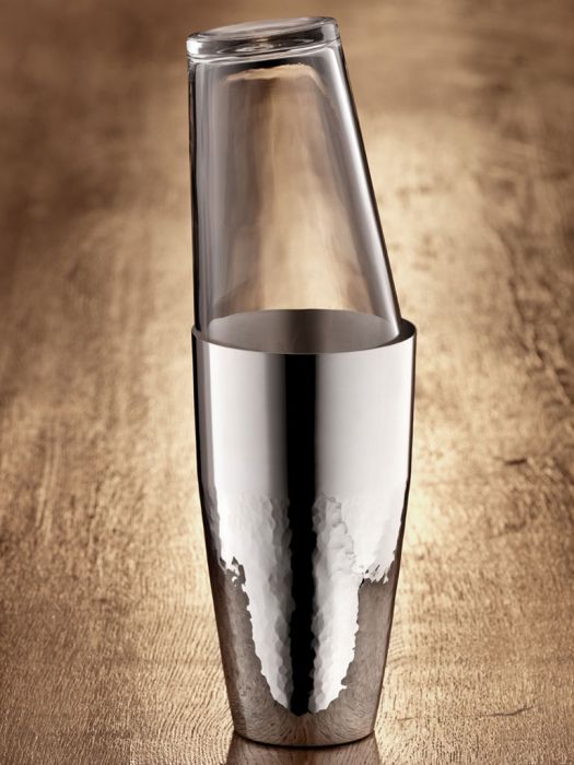 Robbe & Berking - Martelé Cocktailshaker mit Glas, versilbert