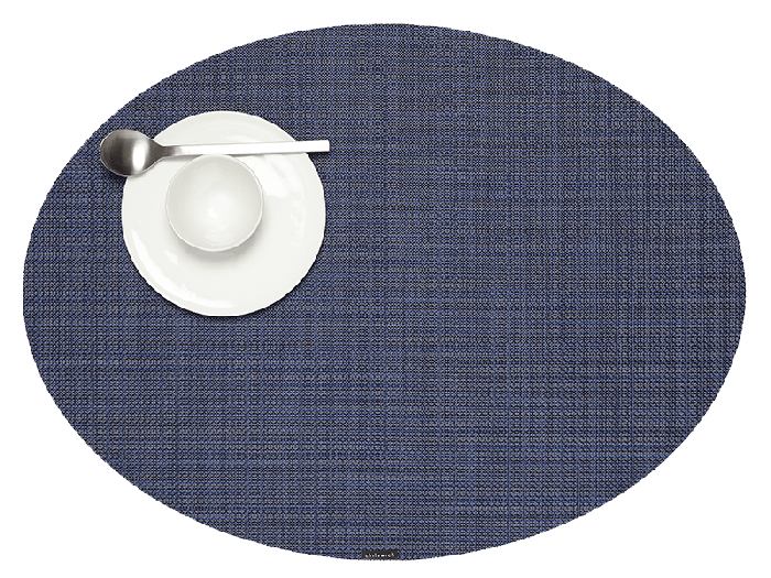 Chilewich Mini Basketweave Tischset, Indigo, 36 x 49,5 cm, oval