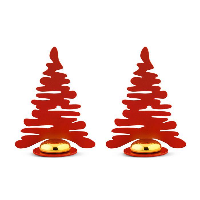Alessi Bark for Christmas - Barkplace Tree Tischkartenhalter, rot, 2er Set