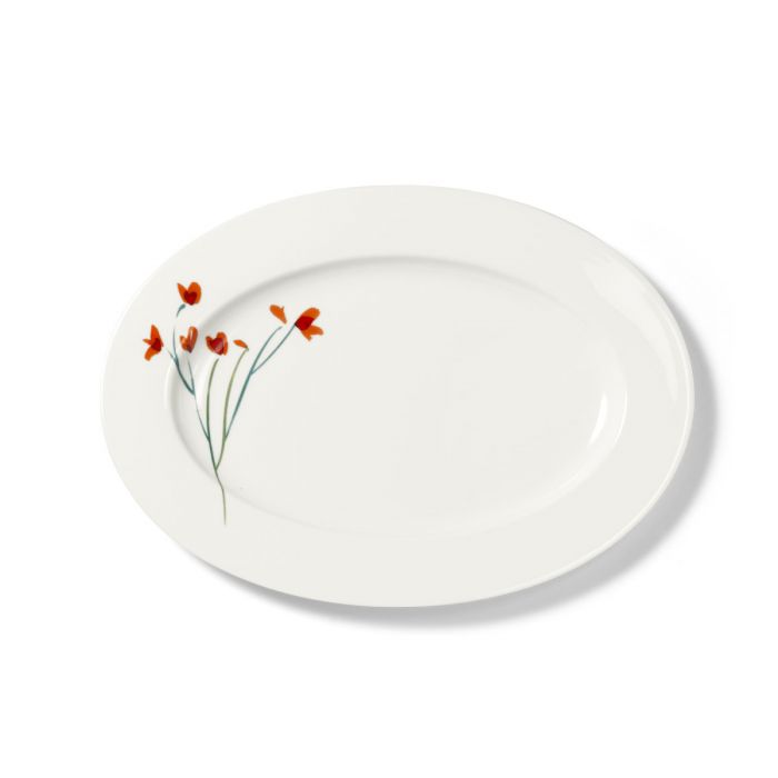 Dibbern Impression - Blume rot - Platte oval 34 cm