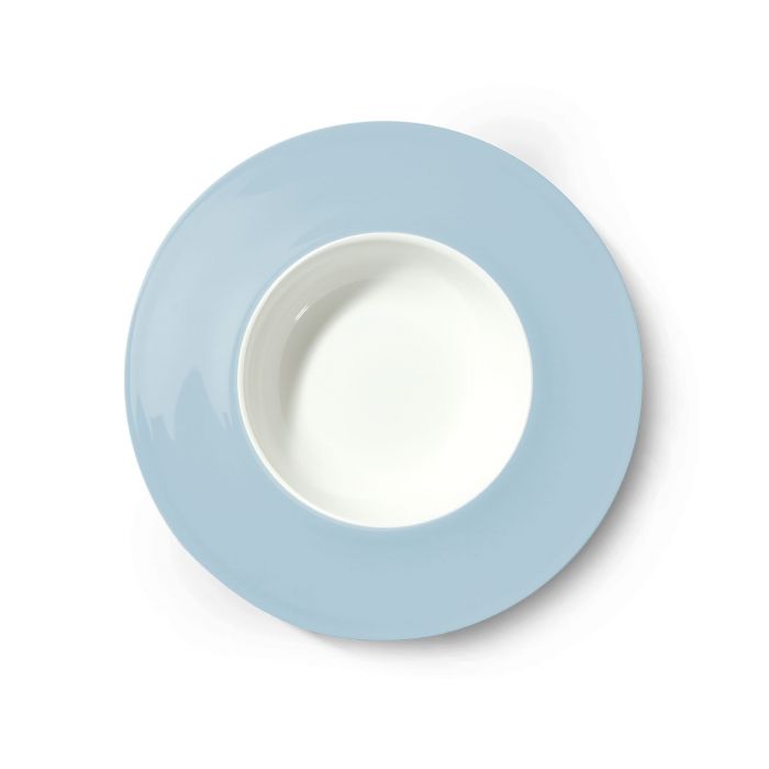 Dibbern Pastell Teller tief mit breitem Rand 26 cm Hellblau