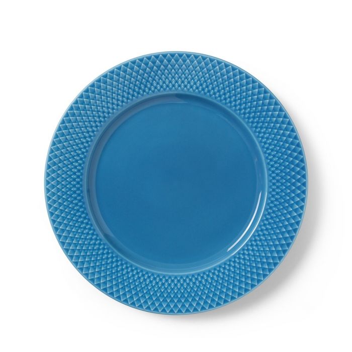 Lyngby Porcelæn - Rhombe Color Teller flach Ø27 cm, blau