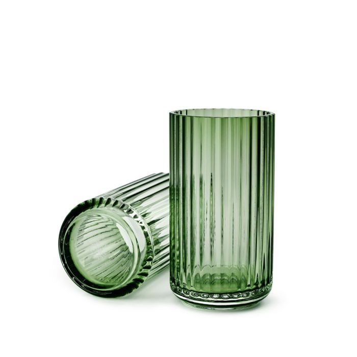 Lyngbyvase, Glas, Copenhagen green, 15 cm