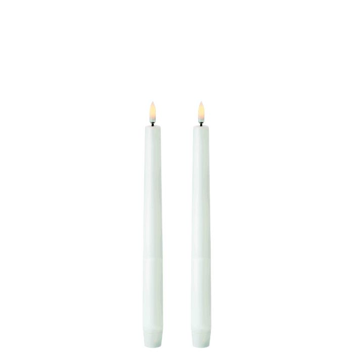 Piffany Copenhagen - Uyuni Lighting Taper LED Kerze "Nordic White", 2 stück, H: 25,2 cm, Ø: 2,3 cm