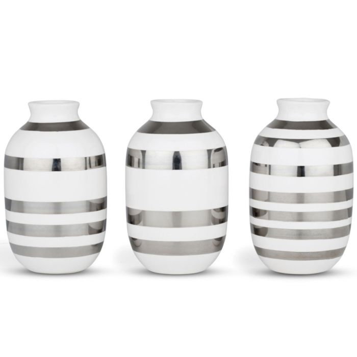 Kähler Design - Omaggio Vase - Silber Miniatur, 3 Stück
