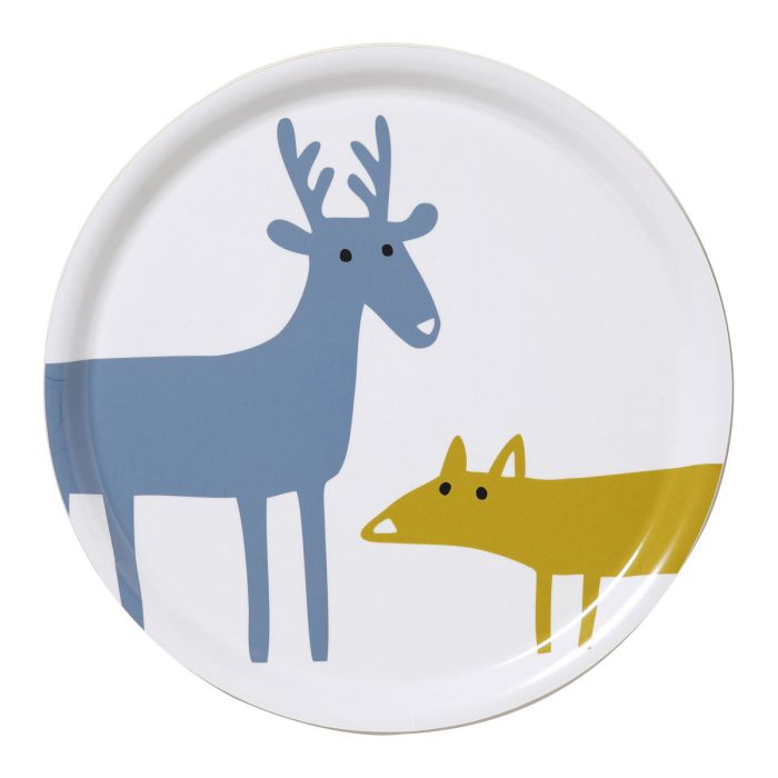 Bengt & Lotta - Elk and Fox Tablett rund