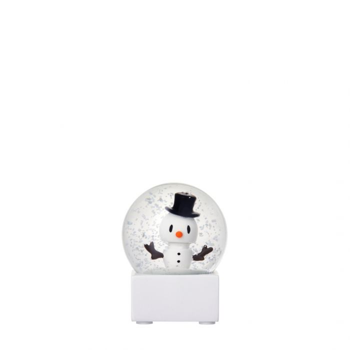Hoptimist - White Snowman Snow Globe, small