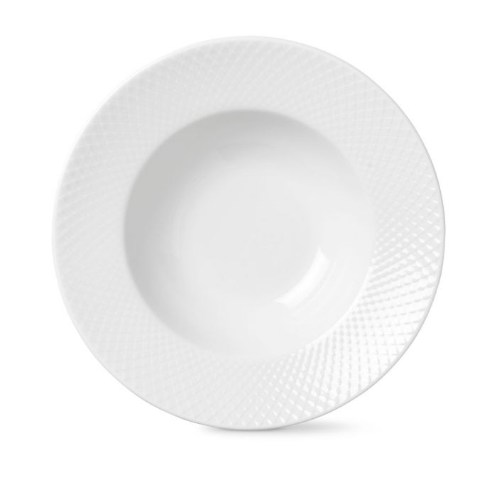 Lyngby Porcelæn - Rhombe Teller tief Ø 24,5 cm , weiß