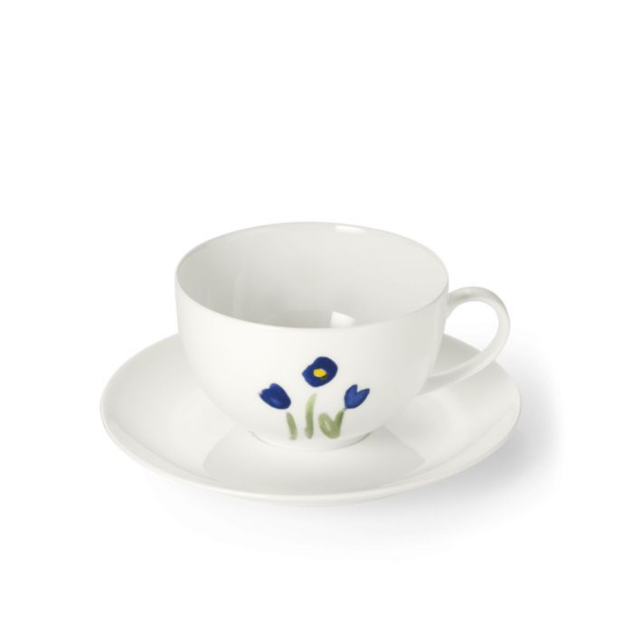 Dibbern Impression - Blume blau - Café au lait Tasse 0,32 Liter