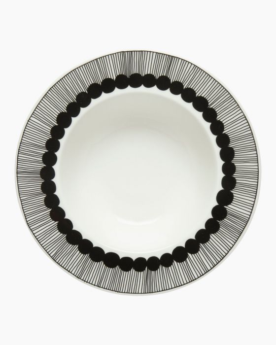 Marimekko - Oiva/Räsymatto Teller tief, schwarz - 4,7 x 20 cm