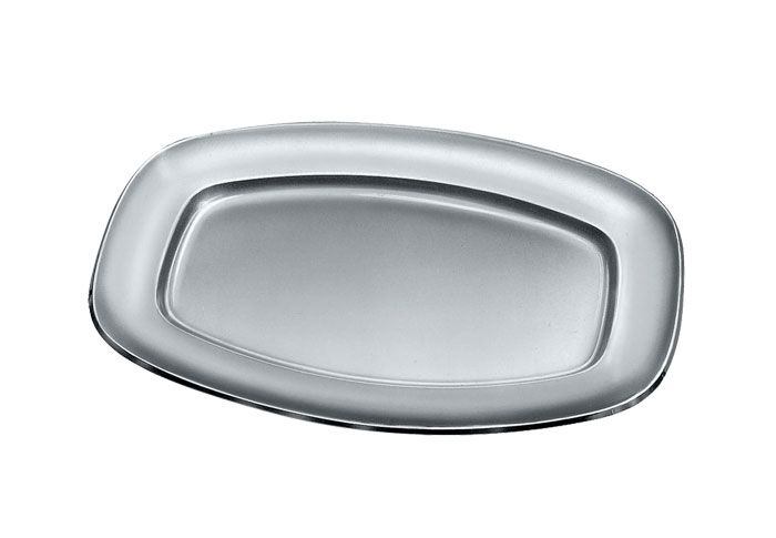 Alessi Servierplatte, oval aus Edelstahl 125/40